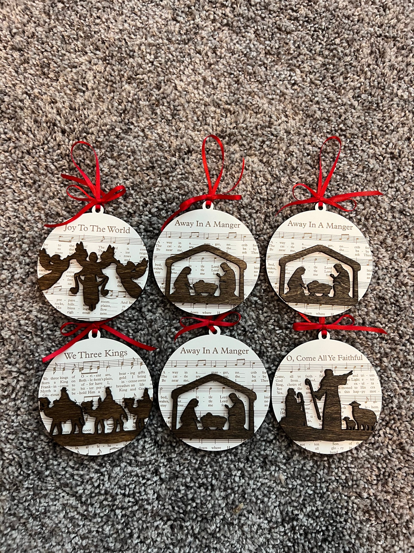 Set of Three Hymn Ornaments