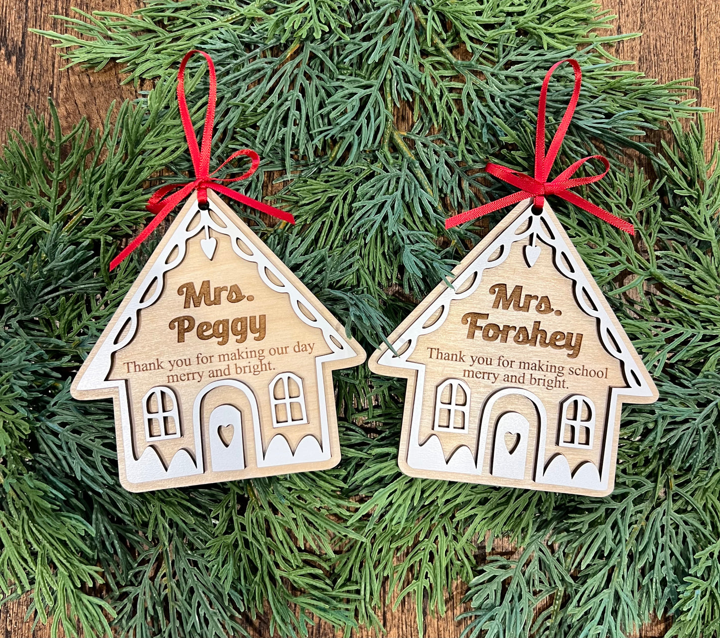 Teacher Gingerbread House Ornament