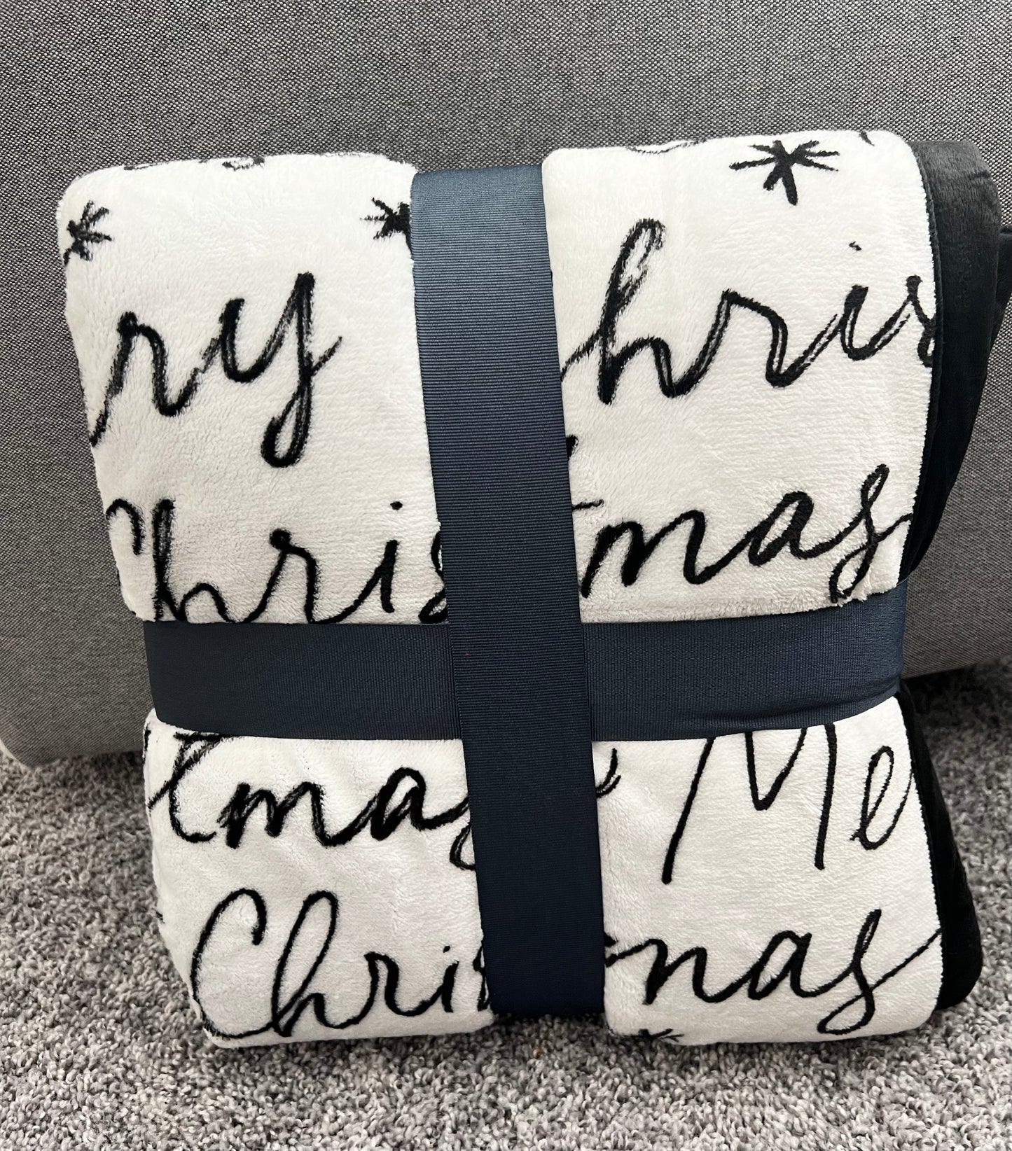 Blanket with Christmas Tag