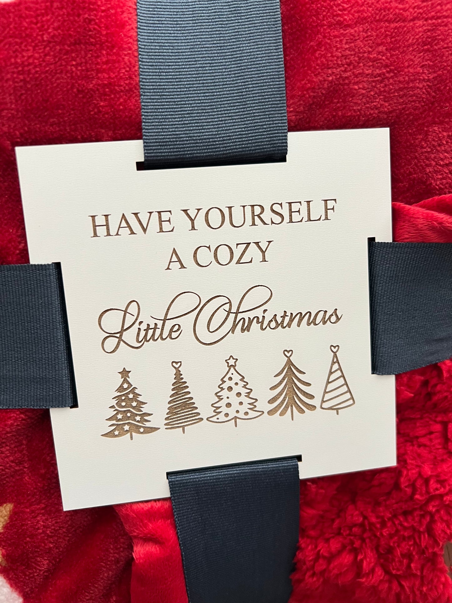 Blanket with Christmas Tag