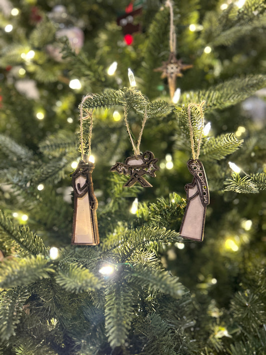 3 Piece Nativity Ornaments