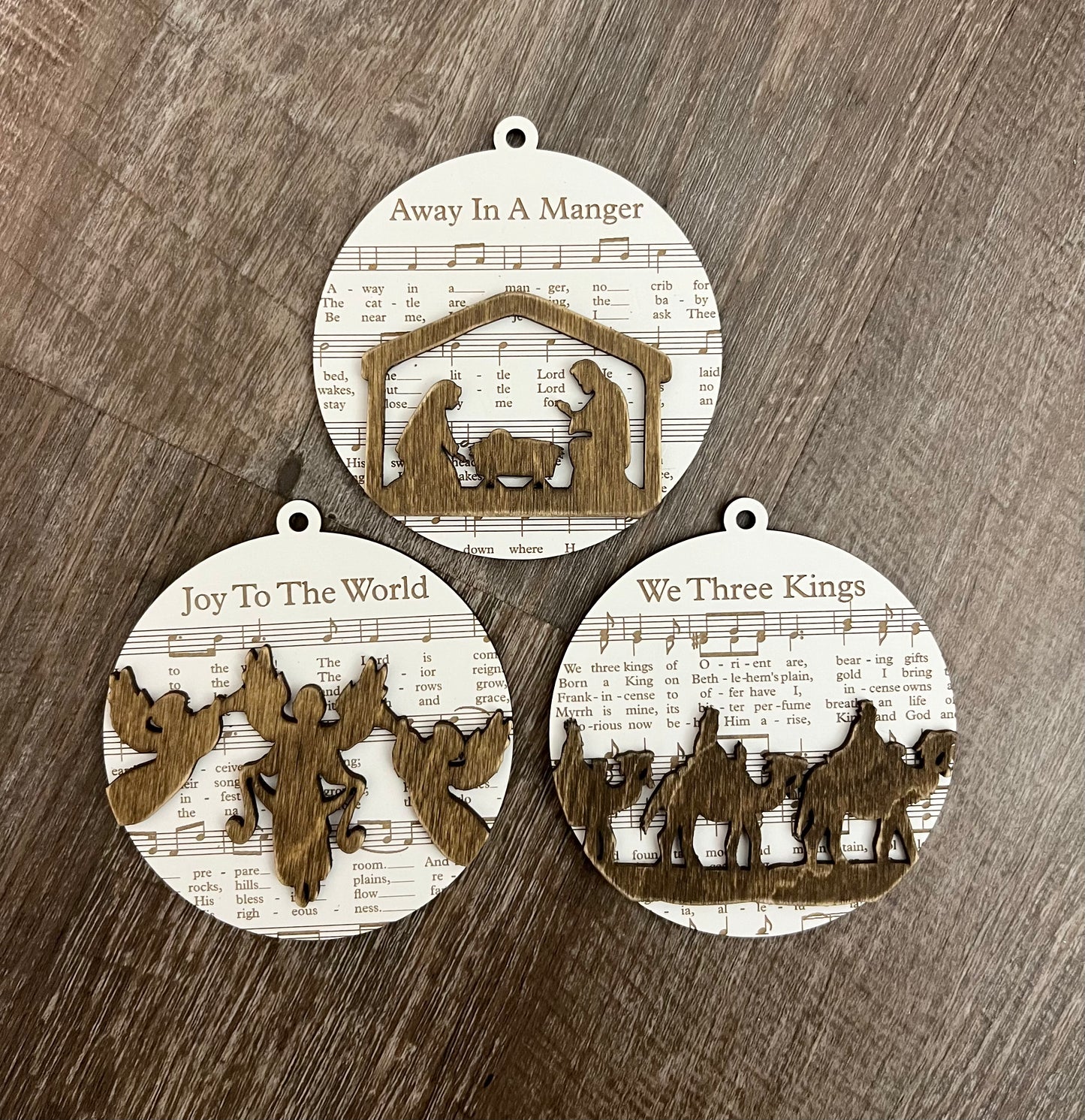 Set of Three Hymn Ornaments